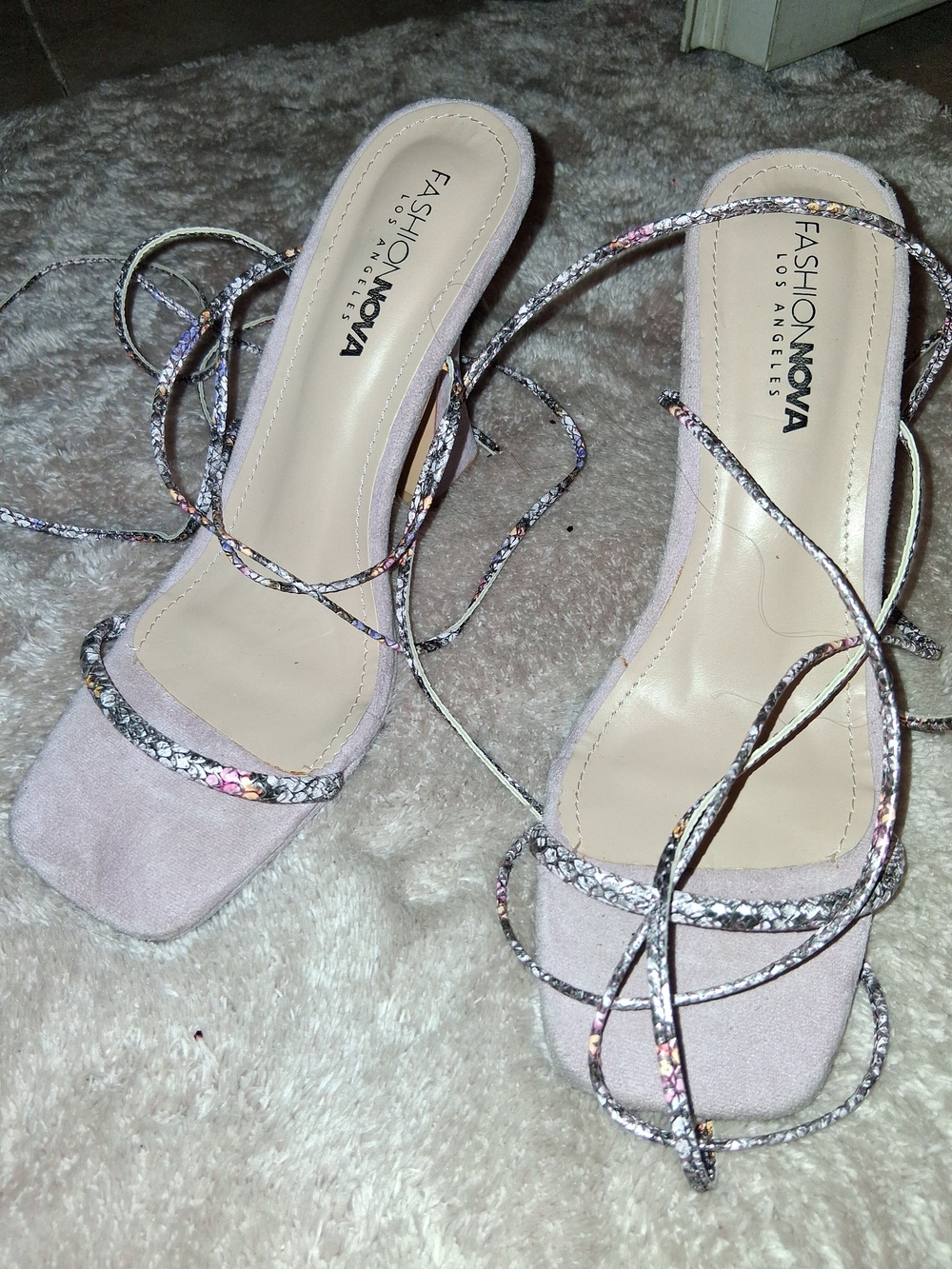 Fashion Nova Women's Pink Lace-Up Strappy Heels